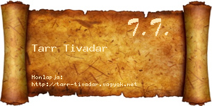 Tarr Tivadar névjegykártya