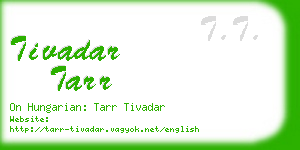 tivadar tarr business card